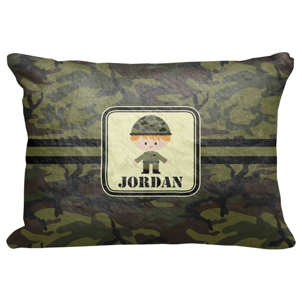 Custom Green Camo Decorative Baby Pillowcase - 16"x12" (Personalized)