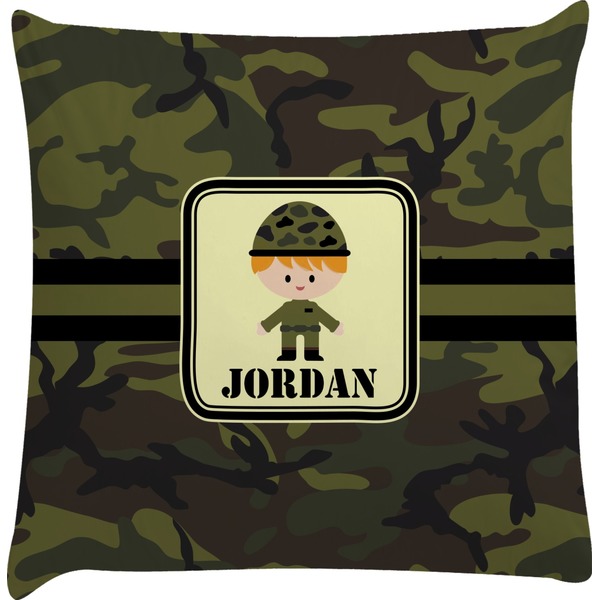 Custom Green Camo Decorative Pillow Case (Personalized)