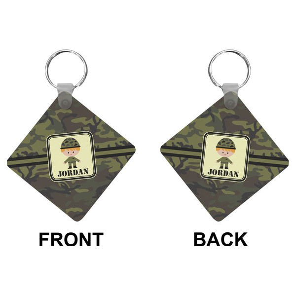 Green Camo Diamond Keychain (Front + Back)