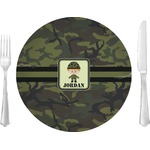 Green Camo Glass Lunch / Dinner Plate 10" (Personalized)