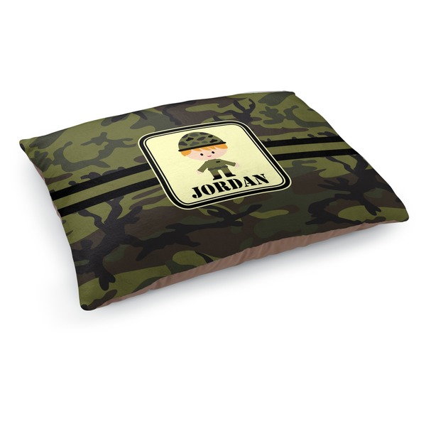 Custom Green Camo Dog Bed - Medium w/ Name or Text