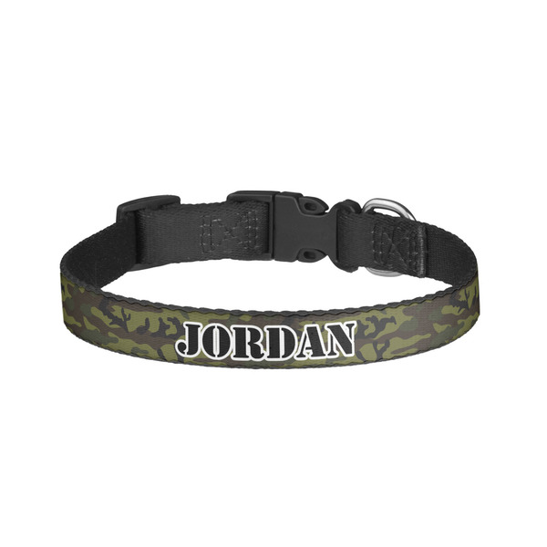 Custom Green Camo Dog Collar - Large (Personalized)