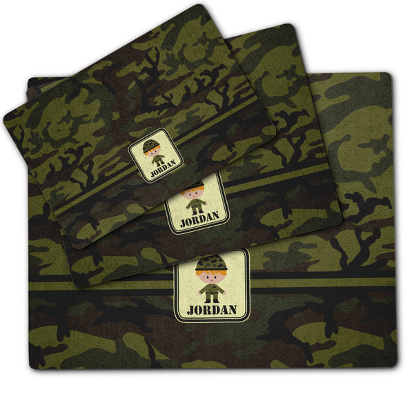 Green Camo Dog Food Mat - MAIN (sm, med, lrg)