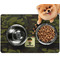 Green Camo Dog Food Mat - Small LIFESTYLE