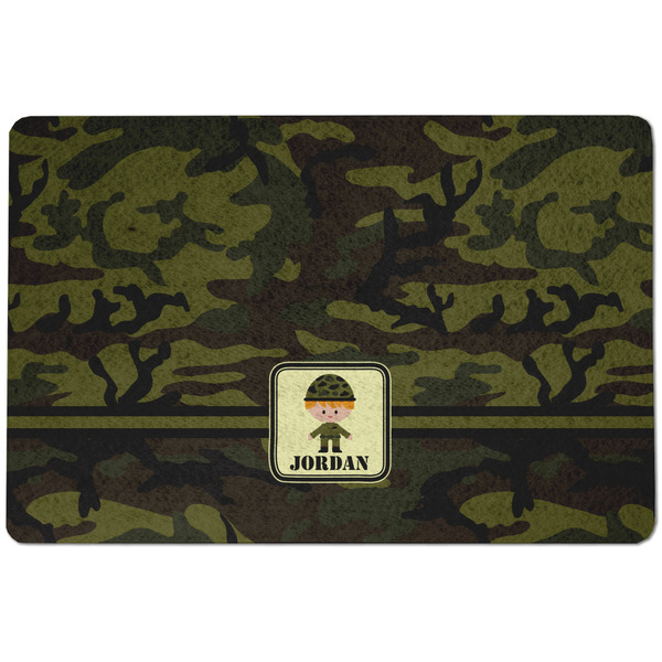 Green Camo Dog Food Mat - Small without bowls