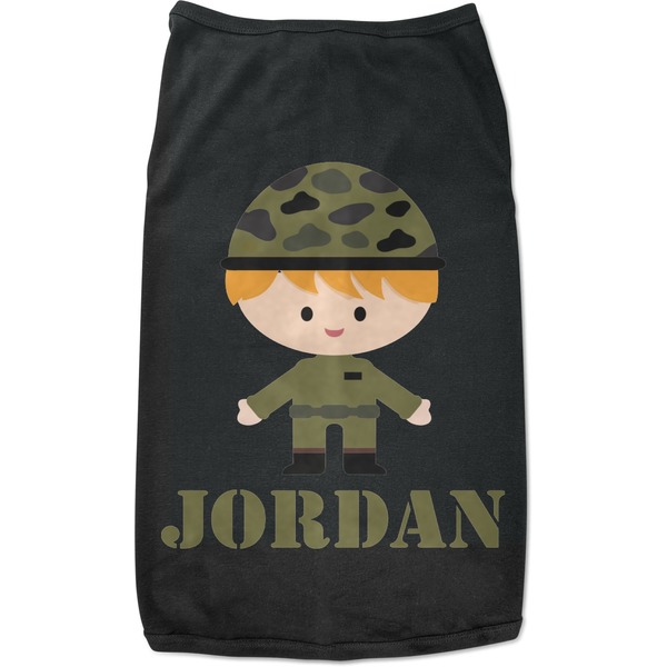 Custom Green Camo Black Pet Shirt - S (Personalized)