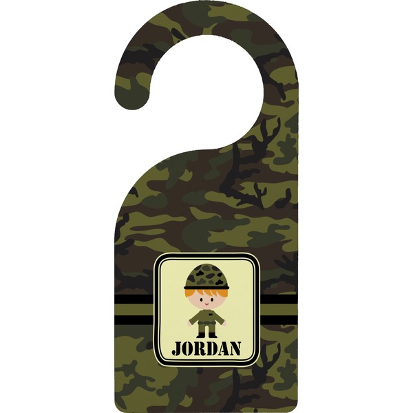 Custom Green Camo Door Hanger (Personalized)