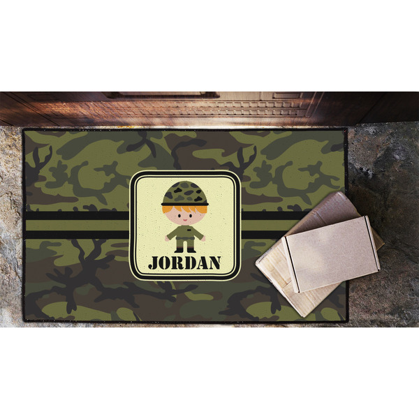 Green Camo Door Mat - LIFESTYLE (Lrg)