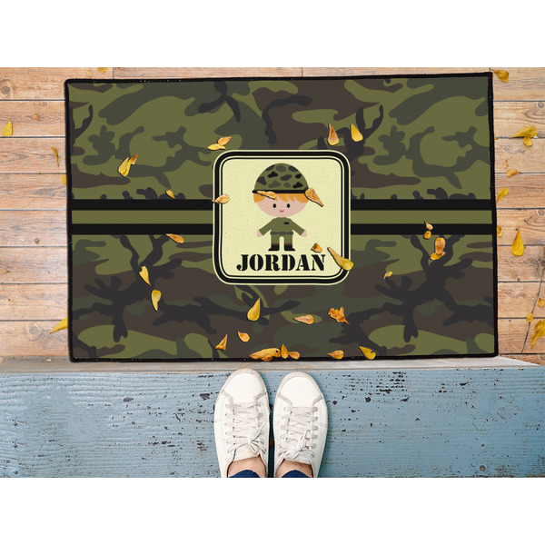Green Camo Door Mat - LIFESTYLE (Med)