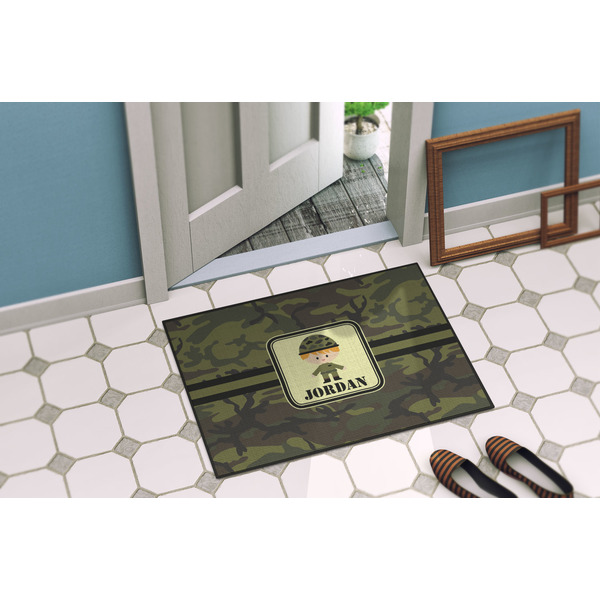 Green Camo Door Mat Lifestyle
