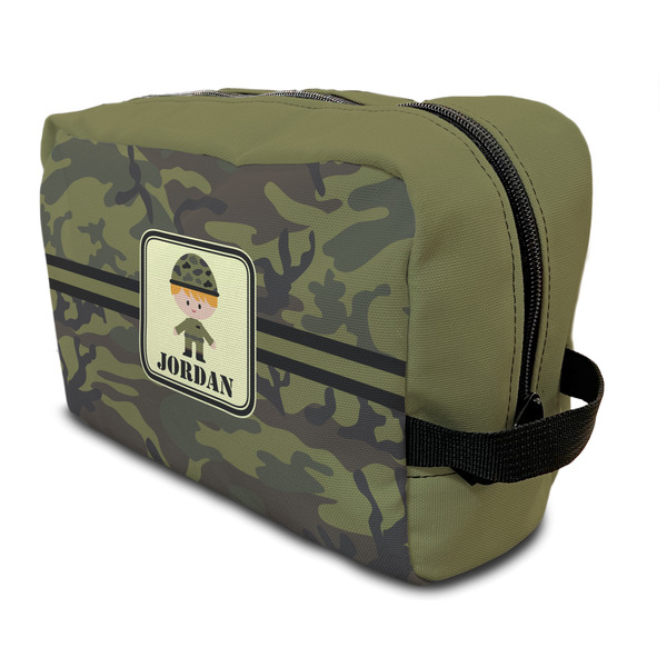 Custom Green Camo Toiletry Bag / Dopp Kit (Personalized)