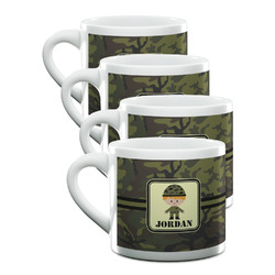 Green Camo Double Shot Espresso Cups - Set of 4 (Personalized)