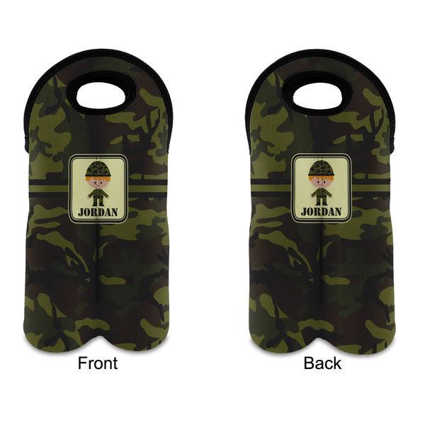 Green Camo Double Wine Tote - APPROVAL (new)