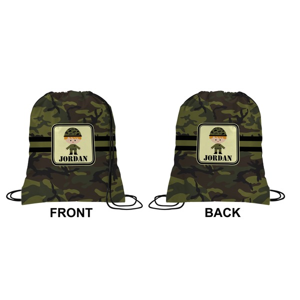 Green Camo Drawstring Backpack
