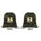 Green Camo Drawstring Backpack Front & Back Small