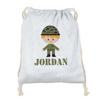 Green Camo Drawstring Backpack - Sweatshirt Fleece (Personalized)