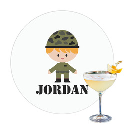 Green Camo Printed Drink Topper (Personalized)