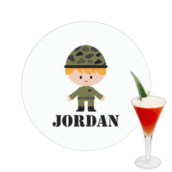 Green Camo Printed Drink Topper -  2.5" (Personalized)