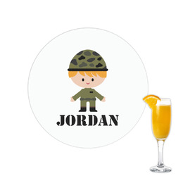 Green Camo Printed Drink Topper - 2.15" (Personalized)