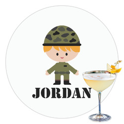 Green Camo Printed Drink Topper - 3.5" (Personalized)