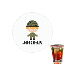 Green Camo Printed Drink Topper - 1.5" (Personalized)