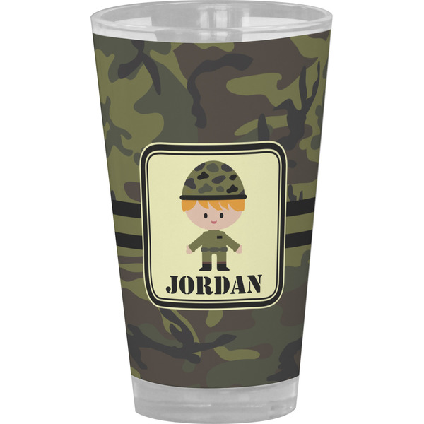 Custom Green Camo Pint Glass - Full Color (Personalized)