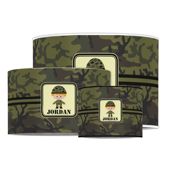 Green Camo Drum Lampshades - MAIN