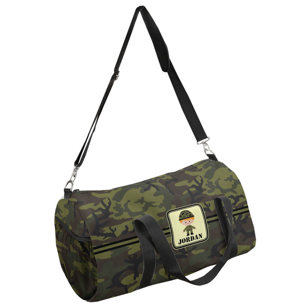 Custom Green Camo Duffel Bag (Personalized)