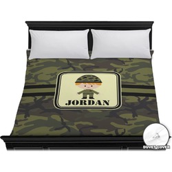 Green Camo Duvet Cover - King (Personalized)