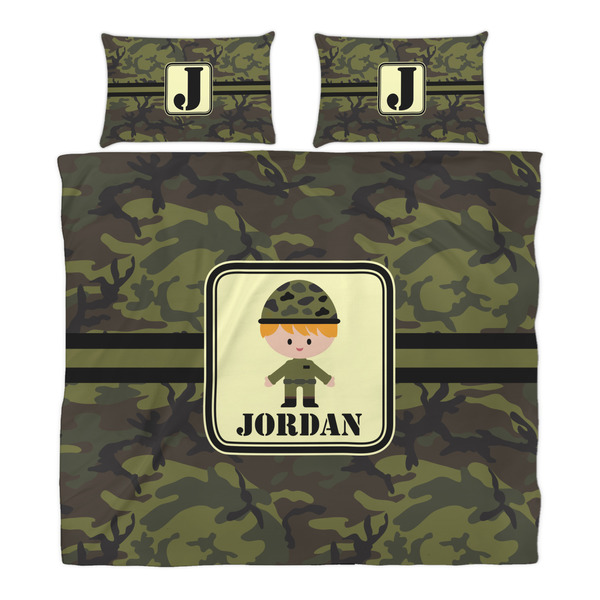 Green Camo Duvet Cover Set - King - Alt Approval