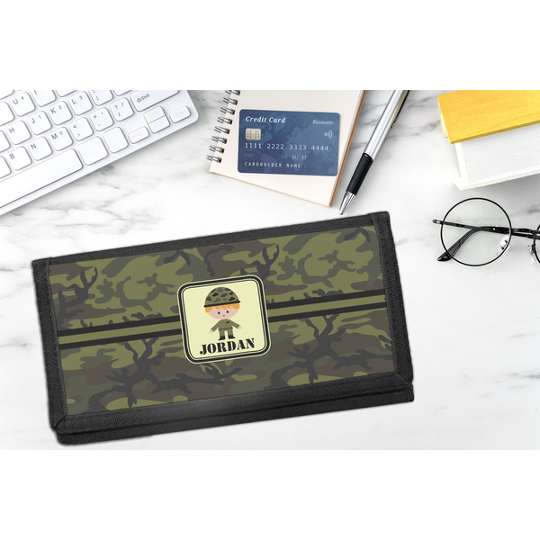Green Camo DyeTrans Checkbook Cover - LIFESTYLE