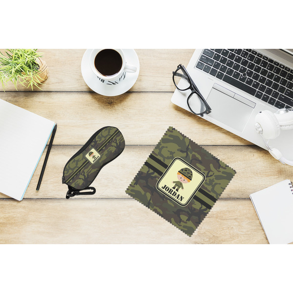 Green Camo Eyeglass Case and Cloth Set - LIFESTYLE