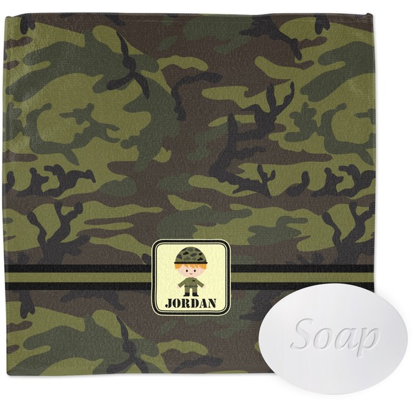 Custom Green Camo Washcloth (Personalized)