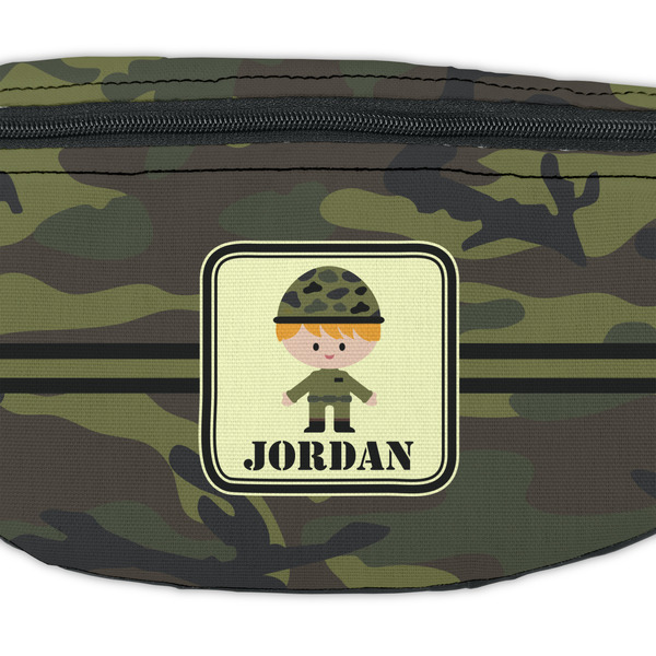 Green Camo Fanny Pack - Closeup