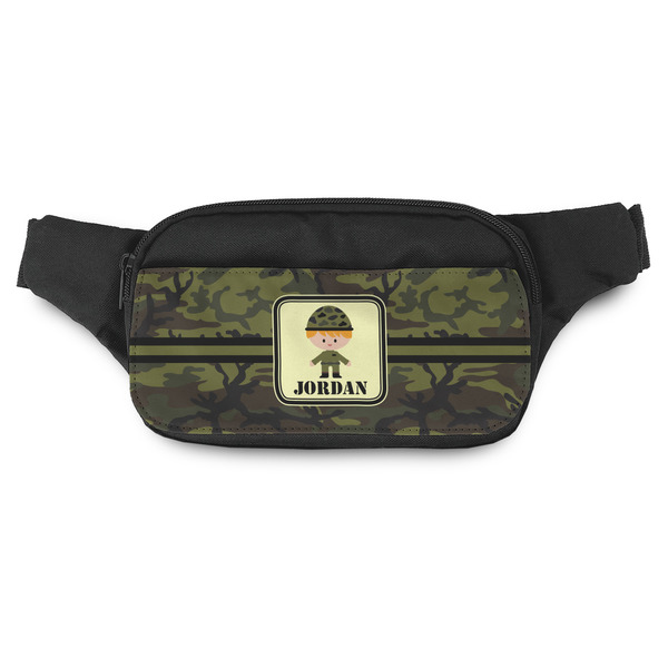 Custom Green Camo Fanny Pack - Modern Style (Personalized)