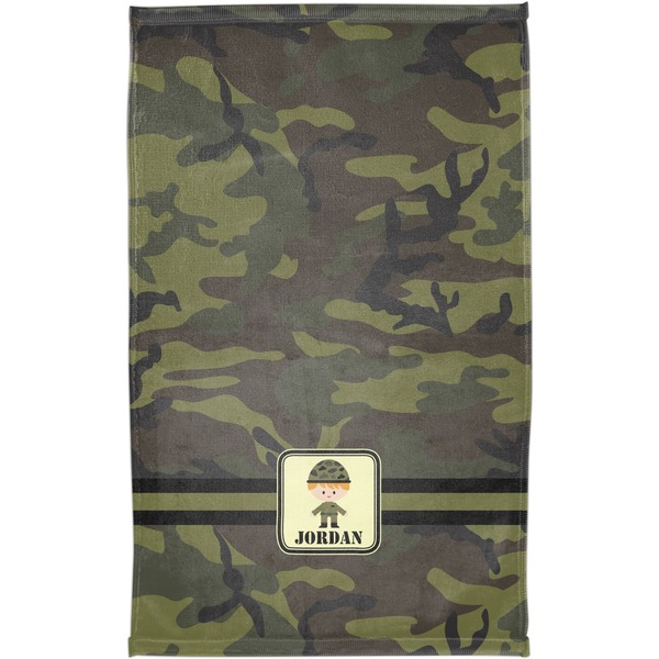 Green Camo Finger Tip Towel - Full View