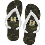 Green Camo Flip Flops - Medium (Personalized)