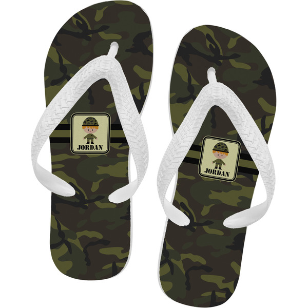Custom Green Camo Flip Flops (Personalized)