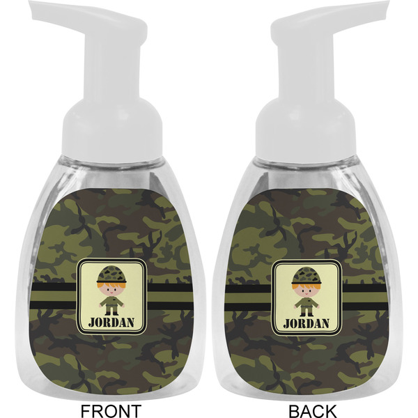 Green Camo Foam Soap Bottle Approval - White