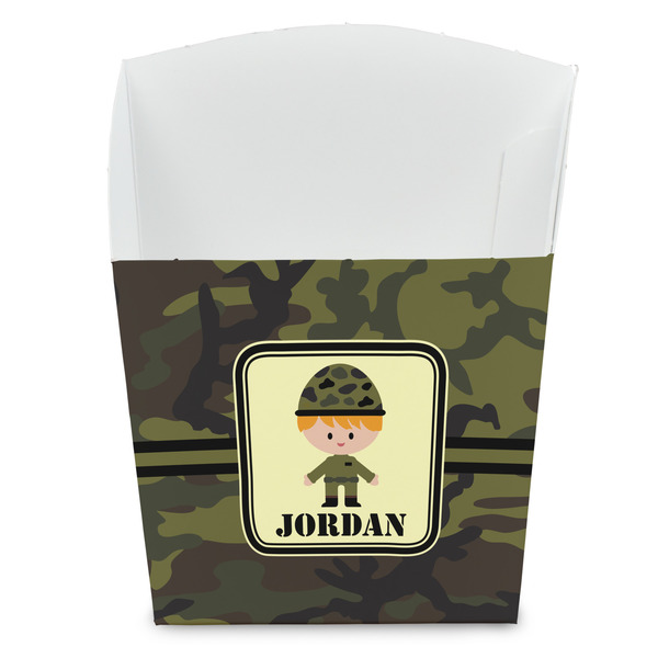 Custom Green Camo French Fry Favor Boxes (Personalized)