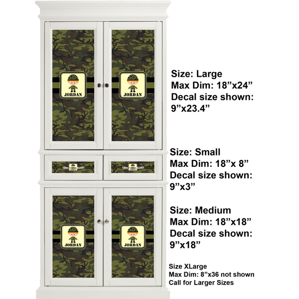 Green Camo Full Cabinet (Show Sizes)