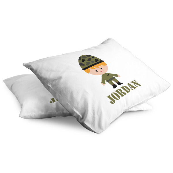 Green Camo Full Pillow Case - TWO (partial print)
