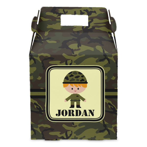 Green Camo Gable Favor Box - Front