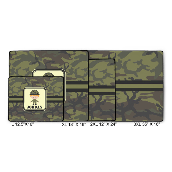 Green Camo Gaming Mats - SIZE CHART