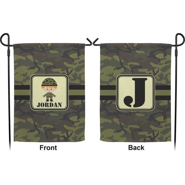 Green Camo Garden Flag - Double Sided Front and Back