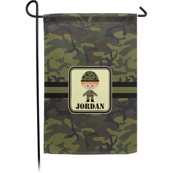 Custom Green Camo Small Garden Flag - Single Sided w/ Name or Text