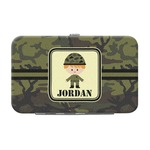 Green Camo Genuine Leather Small Framed Wallet (Personalized)