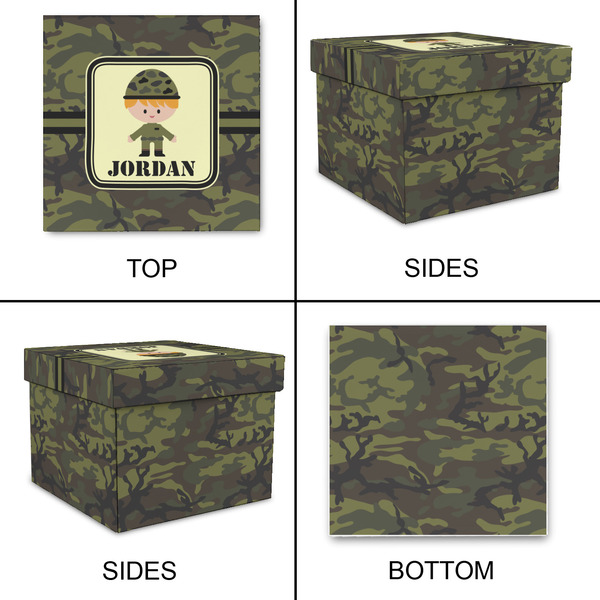 Green Camo Gift Boxes with Lid - Canvas Wrapped - Medium - Approval