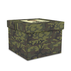 Green Camo Gift Box with Lid - Canvas Wrapped - Medium (Personalized)