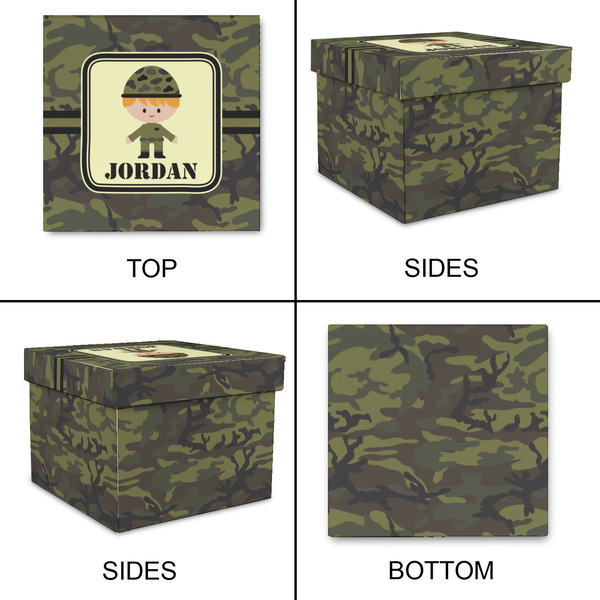 Green Camo Gift Boxes with Lid - Canvas Wrapped - Small - Approval